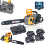 PIŁA PILARKA ŁAŃCUCHOWA AKUMULATOROWA 16" 4×AKU 4Ah BRUSHLESS 1200W – miniatura 1